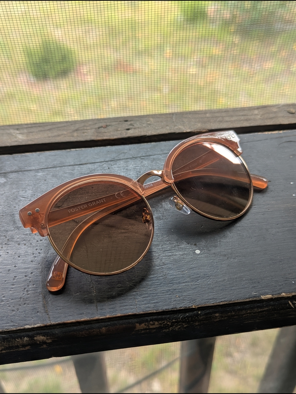 Foster Grant Translucent Peach Round Kids Sunglasses